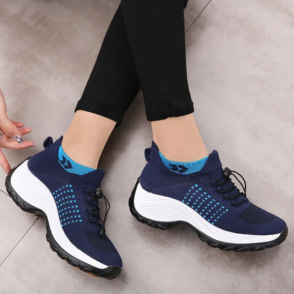 Outdoor Women Walking Sneakers Fashion Jogging Sock Shoes Youth Girls Trainers Breathable Ladies Platform Non-Slip Light Loafers