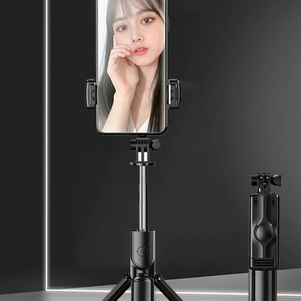 Roreta Selfie holder Tripod with Wireless Bluetooth Remote, Portables Foldable Stand for Vlog Shooting for iPhone Smartphone