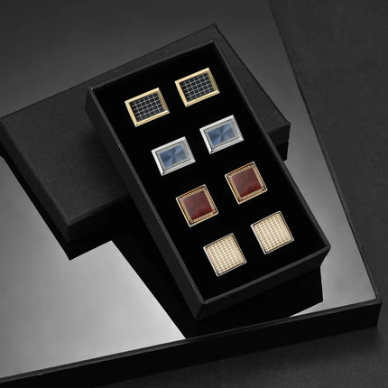 Man Shirt Cufflinks Copper Cufflinks For Mens Luxury Wedding Guests Gifts Round Square Fashion Jewelry Men Cuffs Links Tie Clip