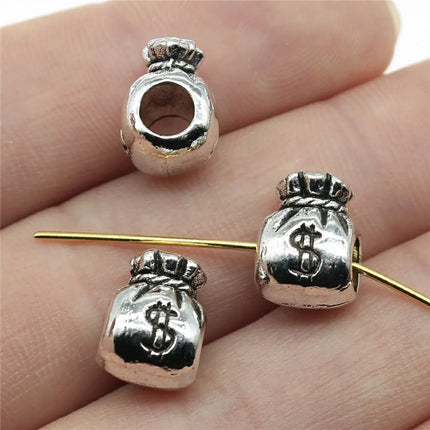 20pcs Moneybag Charms Money Us Dollars Pendants Jewelry Making Lucky Money Charms For Bracelet Making Antique Silver Color