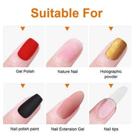 TWOING 15ml Velvet Matte Top Coat Gel Nail Polish Matte Top Coat No Wipe Sealer Gel Finish Manicure Nail Art Salon Quality