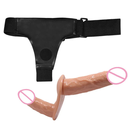 Strap On Realistic Double Dildo Pants For Lesbian Woman Men Couples Dildo Panties For Gay Flesh Purple Dildo Adults Sex Toys18+