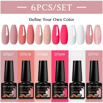 6pc Nail Gel Polish Set DIY Nail Art Semi Permanent UV LED Gel Kit For Nails Decoration Manicure Soak Off Painting Vernis Design