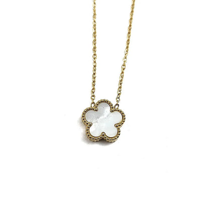 Fashlonable Womens Flve Leaf Flower Gold Plated Pendant Necklace For Women Temperament Llght Luxury Hlgh Quallty Clavicle Chain