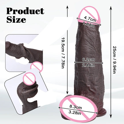 Realistic Silicone Dildo Black Soft Penis Sliding Foreskin Cock Male Genitals Vaginal Masturbation Suction Cup Dick Anal Sex Toy