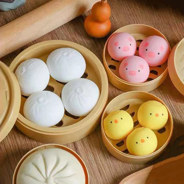 Dumpling Squishy Toys Cartoon Dumpling Anti Stress Ball Pinch Vent Fidget Sensory Toys Squishy Tabas Abreact Squish Surprise Gift