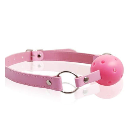 pink BDSM Mouth Ball Gag PU Leather Mouth Gag Oral Fixation Stuffed Adult Games Flirting Sex Toys for women men Adult Products
