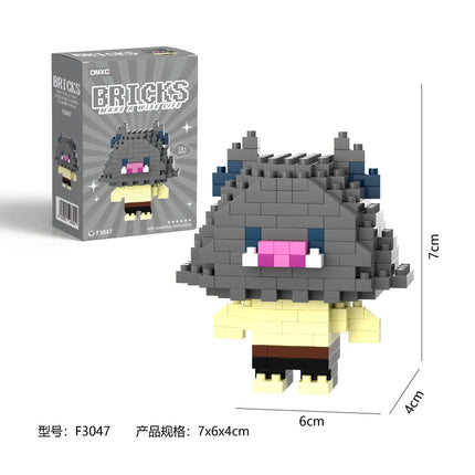 Anime Demon Slayer Rengoku Anjuro Micro Building Blocks Kimetsu No Yaibe Figure Tomioka Giyuu Bricks Kits Desktop Toys Gifts