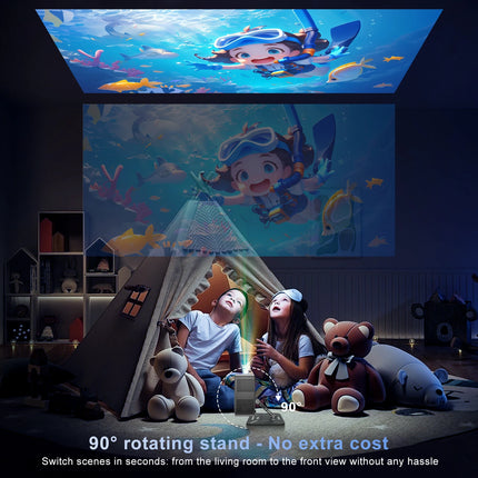 Salange New Smart Projector Android 14 5G Wifi6 Bluetooth Mini Beamer Home Cinema Theater Outdoor TV 4K Movie Portable Projector