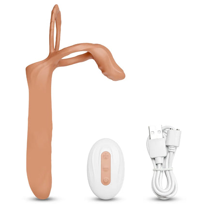 Double Penetration Vibrator for Couple Penis Ring  Semen Cock Ring Penis Enlargement Delayed Vibrating Sex Toys for Men Adult