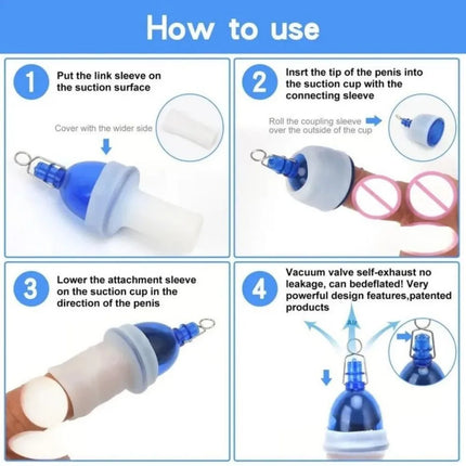 Vacuum Penis Pump Extender Kit Silicone Sleeve And Plastic Cup With Belt For Physical Traction Training