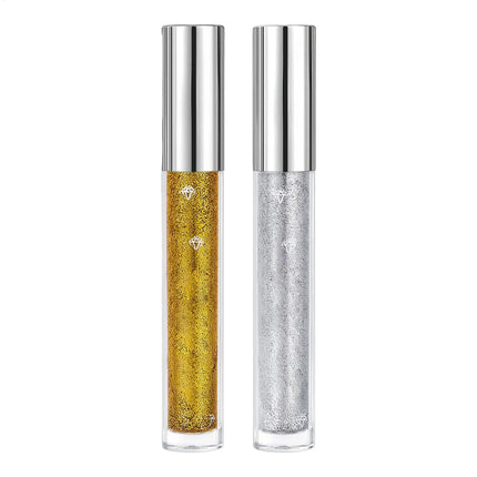 Gold Silver Glitter Mascara 3D Volume Eyelashes Curling Shimmer Mascara Diamond Shine Waterproof Volume Curl Mascara Eye Makeup