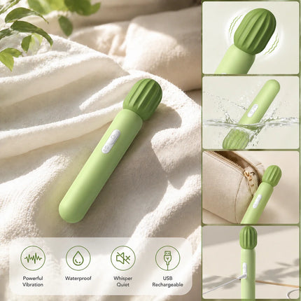 Cactus Vibrator Wand for Women, 12 Vibration G Spot Clitoral Massager, Silicone Rechargeable Couples Toy