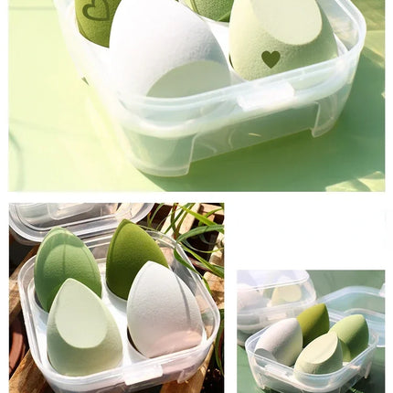 4pcs Makeup Sponge Cosmetic Puff Dry and Wet Combined Cosmetic Egg Women Foundation Powder Puff Bevel Cut Makeup Sponges