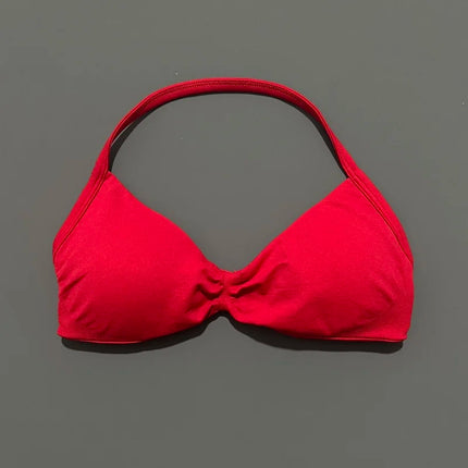 HISTELLO Impacts Strappy Bra Gym Top Women High Support Thin Strap Halter Sports Seamless Bra Scrunch Push-up Workout Yoga Tanks