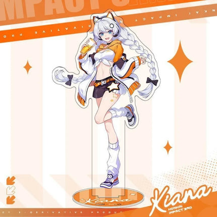 Game Honkai Impact 3 Alloy Brooch Badge Keychain Stand Cartoon Elysia Kiana Keyring Pendant Clothing Bag Decoration Gift Kid Toy