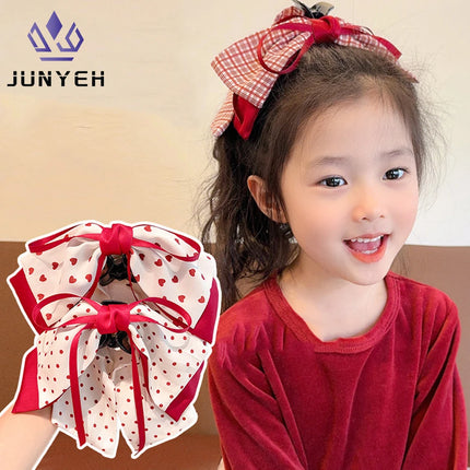 Sweet Hair Grab Girl Princess Red Bow Hairpin Polka Dot Children's Hair Clip Student Hair Claw For Kids