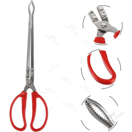Professional Outdoor Garbage Color Tongs Anti-slip Long Handle Crab Catching Pliers Loach Fish Grabber Sturdy Wear-resistant
