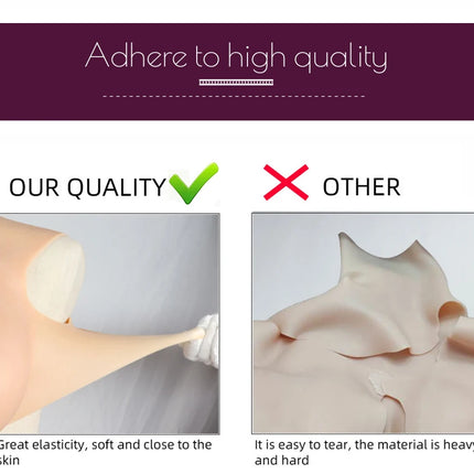 Realistic Silicone Breast Prosthetics for Crossdressing Fake busty boobs Half-Body Style I＆K Cup Comfortable And Natural-Looking