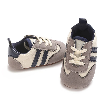 Fashion color blocking casual shoes Baby First Walkers 0-18M newborn children's canvas sports shoes soft soled baby shoes