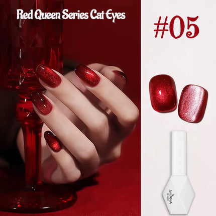 WS 10ML Red Wine Cat Magnetic Gel Nail Polish Glitter Semi Permanant Soak Off UV LED Gel Varnish For Manicure DIY Nail Supplies
