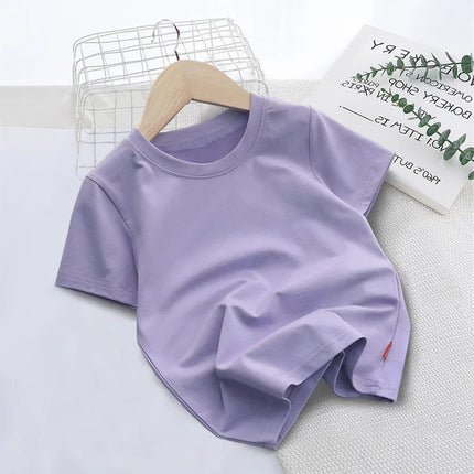 New Summer Children's T-shirts for Boys and Girls Round Neck Casual Short Sleeves for Kids Student Fashion Tops