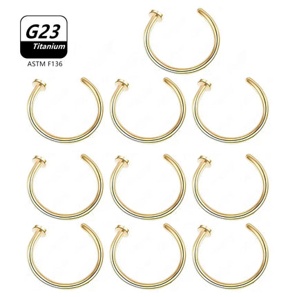 1Pcs 10Pcs G23 ASTM F136 Titanium D Shape Nose Piercing Ear Septum Earrings Studs Helix Stud Hoop Body Jewelry Wholesale