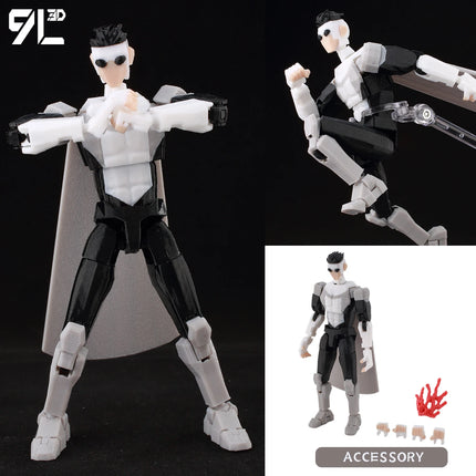 9L3D Invincible T13 Mark RedWhite Suit Dummy13 Anime Action Model Multi-Jointed Figure Superhero Toys Gift For Lover 14cm Height
