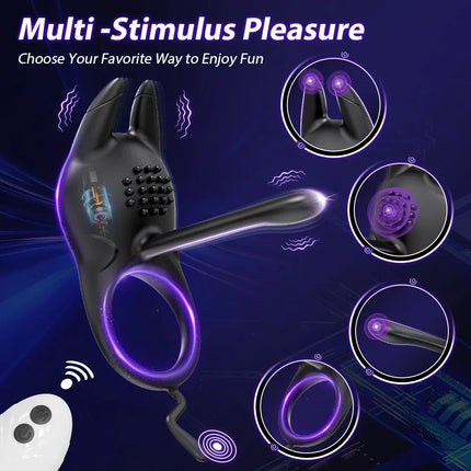 Vibrating Cock Ring Penis Ring for Men Ejaculation Delay Remote Control Penis Vibrator Chastity Cage Sex Toy for Men or Couples