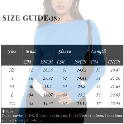 Women Fashion Casual Long Sleeve T-Shirt Lady Minimalist Style Solid Color Round Neck Top Female Casual Skinny Daily Clothes
