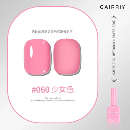 Gairriy 15ml Gel Nail Polish 60 Colors Glitter Soak Off UV LED Semi-Permanent Varnish Nail Art Salon Nail Polish Free Shipping