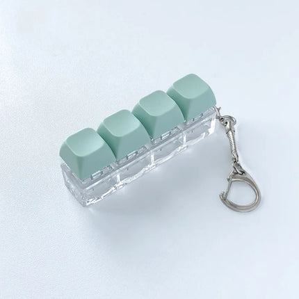 4 Keyboard Finger Keyboard Keycap Stress Relief Fidget Keychain Gadget Key Button Decompression Toy Adult