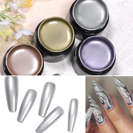 2/3pcs Mirror Metal Gel Nail Polish Set Gold Silver Metallic Painting Drawing Line Gel Semi Permanent Soak Off UV Gel Varnish