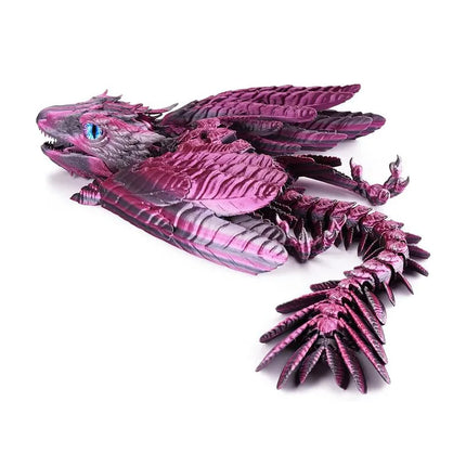 3D Printed Feather Dragon With Bird Wings Creative Flying Dragon Figurine Decorative Toy For Home Office Desktop Decoration Gift