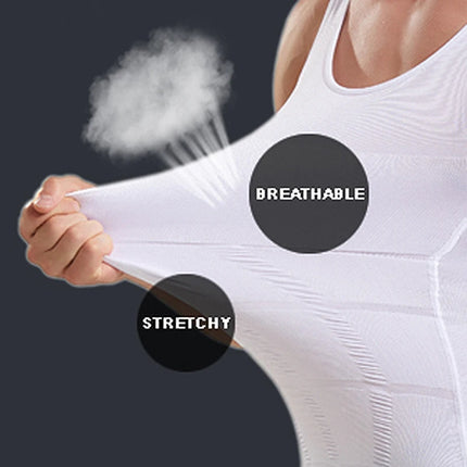 Men Slimming Body Shaper Chest Compression Shirts Tummy Control Shapewear Abdomen Slimming Vest Waist Trainer Corset Tank Top