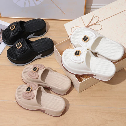 Eyriphy Size: 35-36 to 39-40 Women's Slippers Women High Heels Summer New Fashion Thick-soled Slippers Soft High-value Versatile