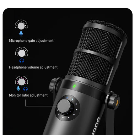 maono PD400X USB/XLR Dynamic Microphone All Metal With One-Touch Mute Headphone Jack And Volume Control For Podcasting Streaming