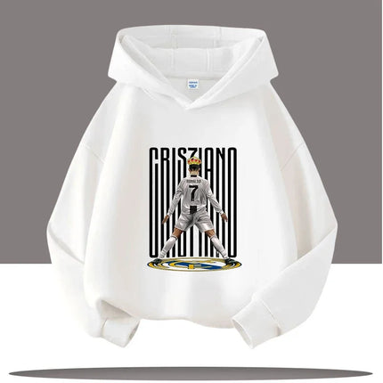 Autumn Cartoon CR7 Ronaldo Print Children's Hoodies Long Sleeve Sweatshirt Boy Football Star Casual Kid Warm Pullover Clothing