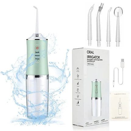 Water Dental Flosser Pick Cordless Oral Irrigator Rechargeable Travel Irrigation Cleaner Electric Flossing for Teeth Cleaning
