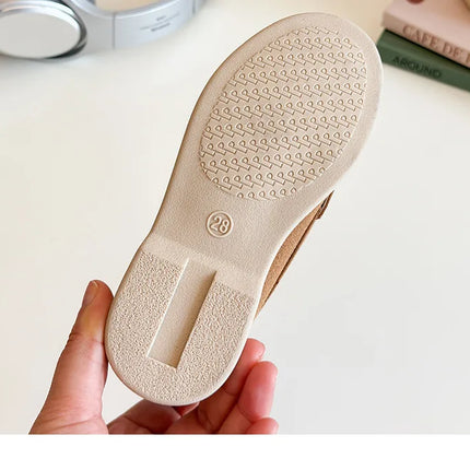Spring Kids Loafers Suede Minimalist Trendy Unisex Boys Girls Leather Shoes Versatile Slip-resistant Solid Color Children Shoe