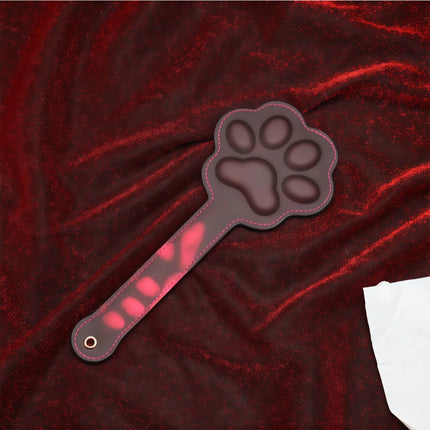 Color Changing Cat Paw Paddle 3D Embossed PU Leather BDSM Spanking Paddle Adult Toy Couples Bedroom Role Play Cosplay SM Games
