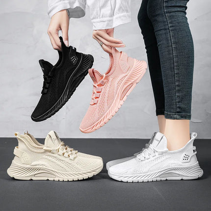 Women Casual Shoes Fashion Breathable Walking Mesh Flat Shoes Sneakers Women 2025 Gym Vulcanized Shoes White Female Footwear