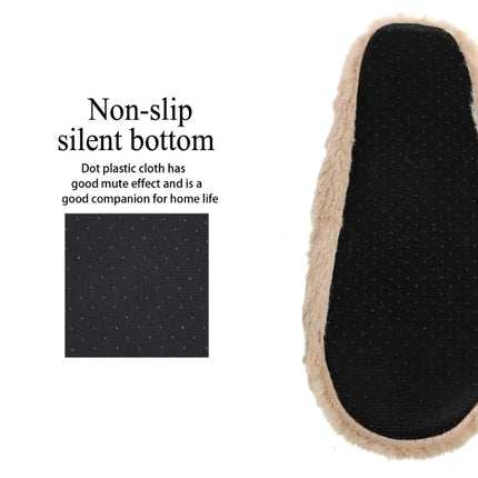 Winter Warm Slipper Women Home Fuzzy Fur Contton Plush Non Slip Grip Indoor Fluffy Lazy Female Mouse Ears Embroidery Floor Shoe