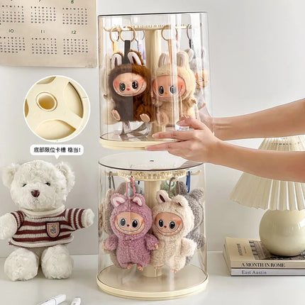 In Stock For Labubu Pendant Display Box Rotating Transparent Handmade Storage Display Stand For Labubu Doll Decorat Ornaments