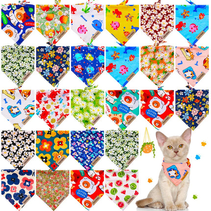30PS Bulk Summer Bandanas Fruit Dog Bandana Scarf For Dogs Small Dog Puppy Bibs Dog Pet Grooming Accessories For Small Dogs Cats