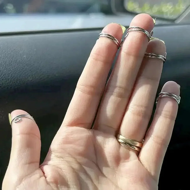 10PCS Nail Rings Fingertip Nail Rings for False Nail Women Girls Phalanx Ring Adjustable Reusable Removable Nail Art Decoration