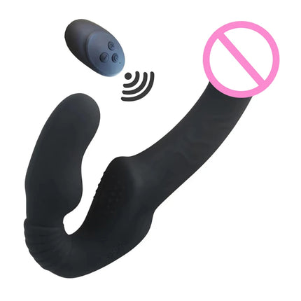 Strapless Strap-on Dildos Vibrator with Remote Control for Women Lesbian Couples, G Spot Sex Toys With Clitoris Stimulator