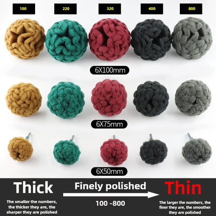 Mushroom-shaped Bacter Cloth Grinding Head with Handle, Nylon Fiber Polishing Wheel, Rust Removal and Grinding Tool