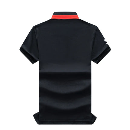 Men's polo shirt USA Chicago short sleeve Royal leisure sports party cotton embroidered with slit contrast color original