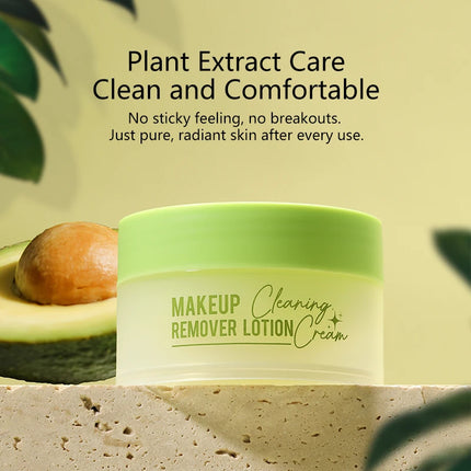 Avocado Makeup Remover Cream for Deep Cleansing, Gentle Moisturizing, Eye, Lip, and Face Makeup Removal